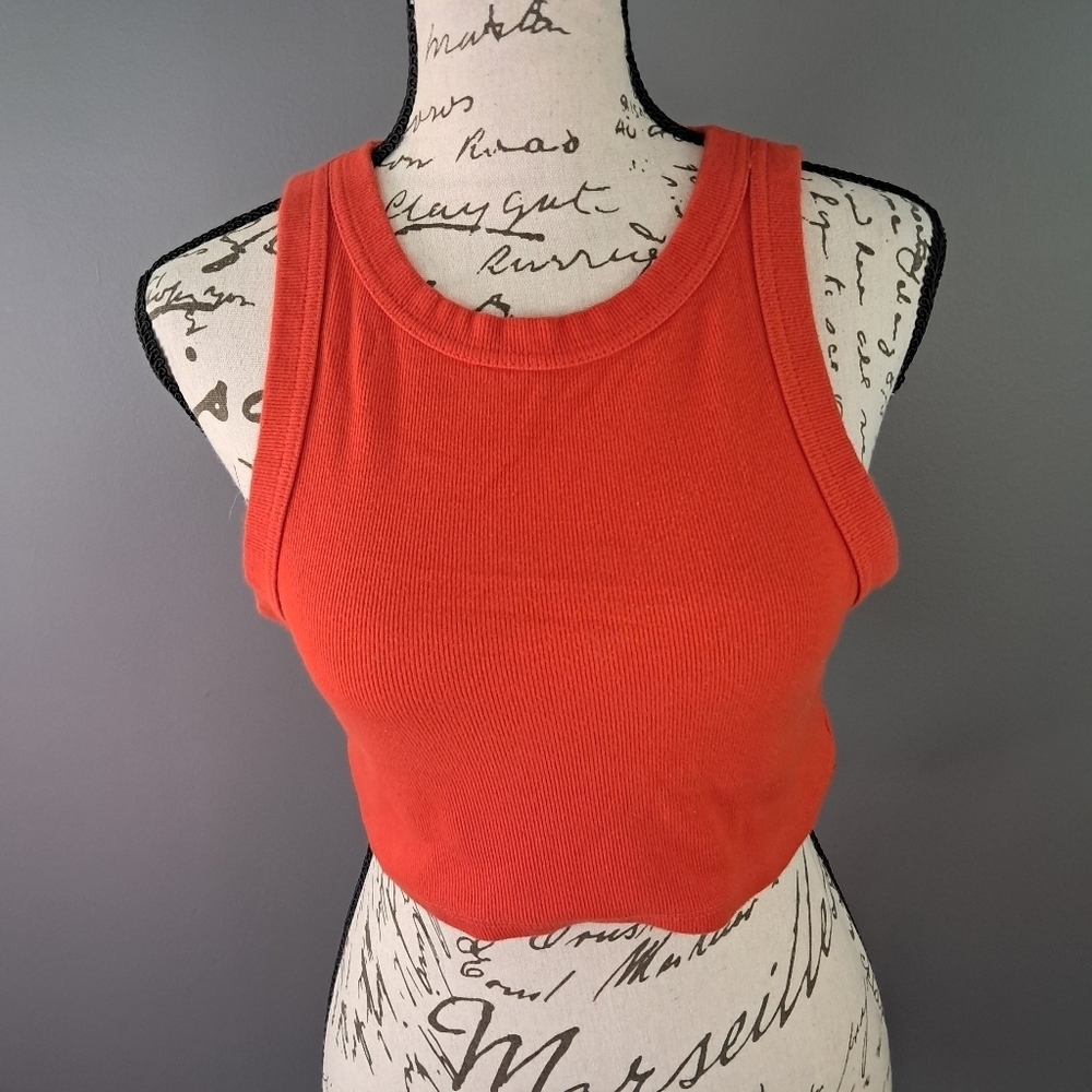Princess Polly Bright Red Ribbed Crop Tank